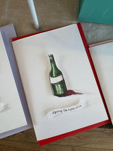 Personalised Handmade Red Wine Bottle Card