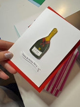 Personalised Handmade Champagne Bottle Card