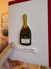 Personalised Handmade Champagne Bottle Card