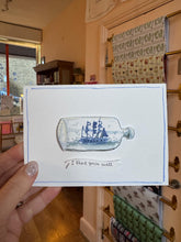 Personalised Ship in a Bottle Handmade Card