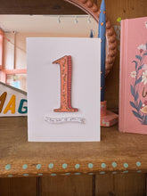 Custom Illustrated Number Card with Personalised Banner