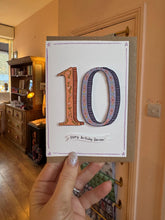 Custom Illustrated Number Card with Personalised Banner