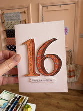 Custom Illustrated Number Card with Personalised Banner