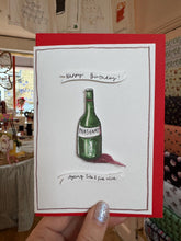 Personalised Handmade Red Wine Bottle Card
