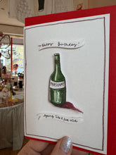 Personalised Handmade Red Wine Bottle Card