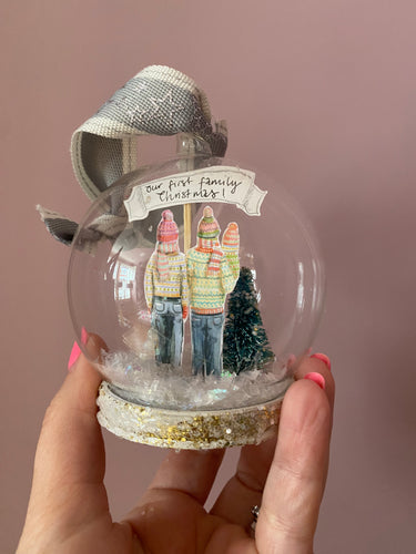 Mini Snow Globe featuring your family 2024