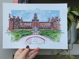 Royal Holloway University of London - Royal Holloway University Art Print - Royal Holloway University Wedding Present - Graduation Gift