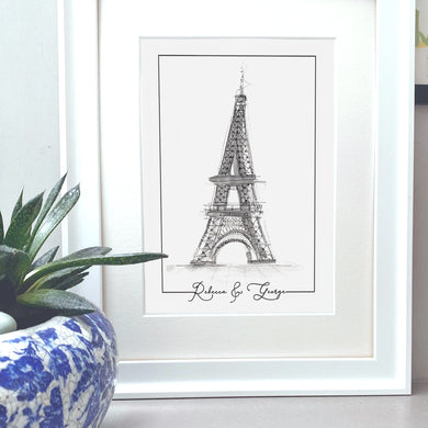 Personalised Eiffel Tower Paris Print