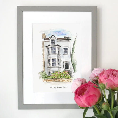 Hand Painted House Illustration