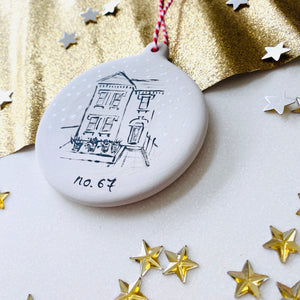 Personalised Hand painted Ceramic Bauble: 2023