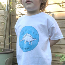 Illustrated Dinosaur Kids Name T-Shirt