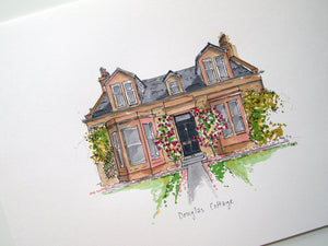 Hand Painted House Illustration