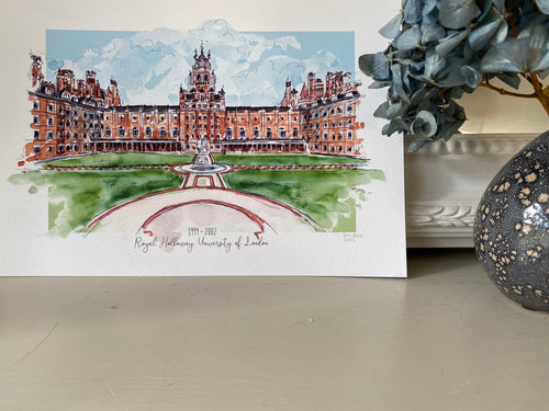 Royal Holloway University of London - Royal Holloway University Art Print - Royal Holloway University Wedding Present - Graduation Gift