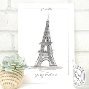 Personalised Eiffel Tower Paris Print