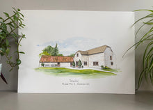 Hand Painted Wedding Venue Illustration
