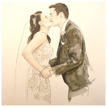 Hand Painted Wedding Couple Illustration