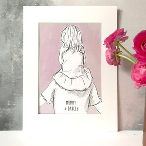 Daddy And Me 'Shoulder Ride' Print (little girl)