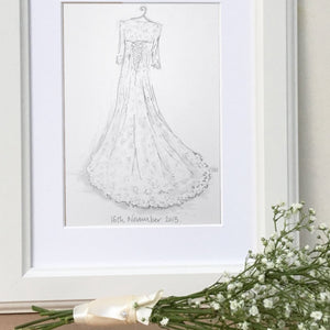Hand Drawn Wedding Dress Illustration