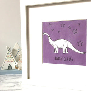 Childrens Personalised Dinosaur Print