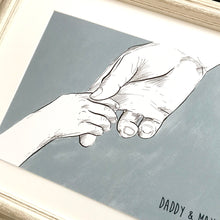 Daddy And Me 'Holding Hands' Print - Father and Child Wall Art Print - Hand Drawn Fathers Day Print - Personalised Dad and Child Print