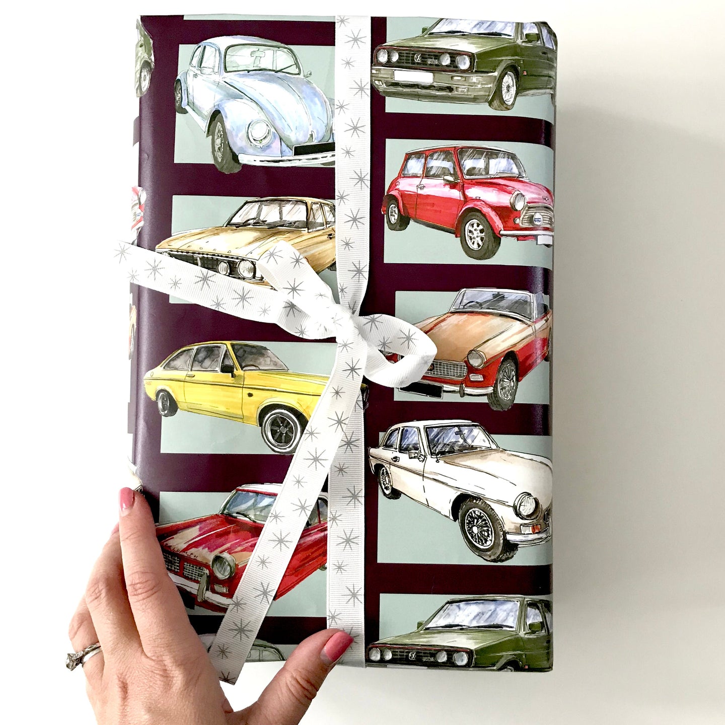 Classic Car Birthday Card and Wrapping Paper Set - Classic Car Birthday Card - Classic Car Wrapping Paper