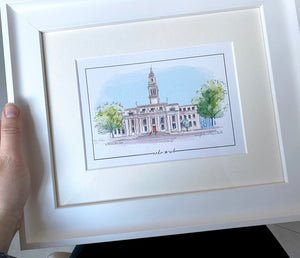 Personalised Marylebone Town Hall Giclee Art Print  - Hand Drawn Print - Made to Order - Marylebone Town Hall  - Wedding Venue Illustration