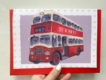 Personalised Wedding Bus Congratulations Card - Handmade Wedding Card - Wedding Bus Illustration - feat. Couples Names and Wedding Date
