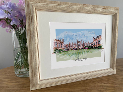 Corpus Christi College Cambridge University Giclee Print  - Personalised Corpus Christi Watercolour - Cambridge University Graduation Gift