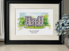 Personalised Clearwell Castle Art Giclee Print - Clearwell Castle Wedding Venue - Wedding Illustration - Clearwell Castle Gloucester Wedding