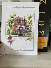 Personalised Claridges London Giclee Art Print  - Hand Drawn Print - Made to Order - Claridges Mayfair  - Claridges Hotel - Wedding Venue