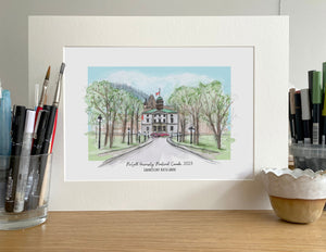 Personalised McGill University Giclee Art Print - Watercolour Illustration - McGill Canada - University Graduation Gift - McGill Wedding Art