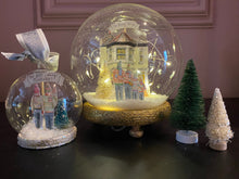 Light-up Christmas Snow Globe featuring your Home - Handmade Snow Globe - House Portrait inside a Glass Dome - Unique Christmas Ornament