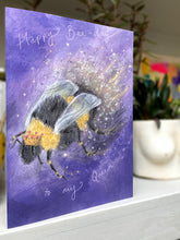 Illustrated 'Queen Bee' Glitter Birthday Card